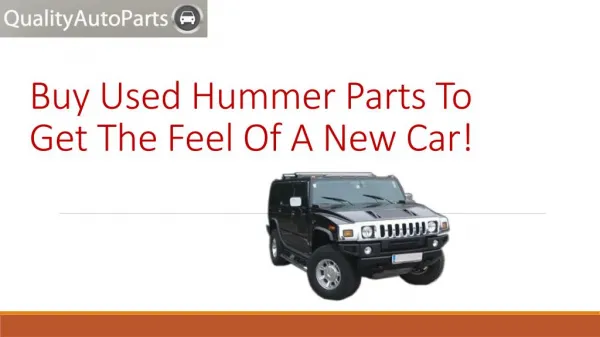 Buy Used Hummer Parts