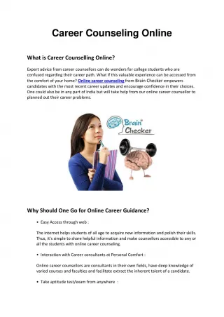 Career Counseling Online - slide 1