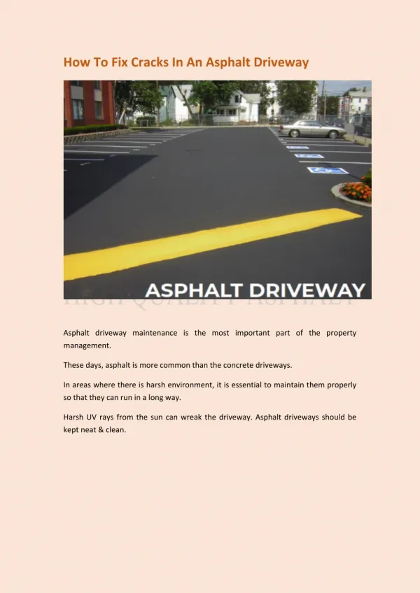 How To Fix Cracks In An Asphalt Driveway