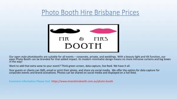 Photo Booth Hire Brisbane Prices