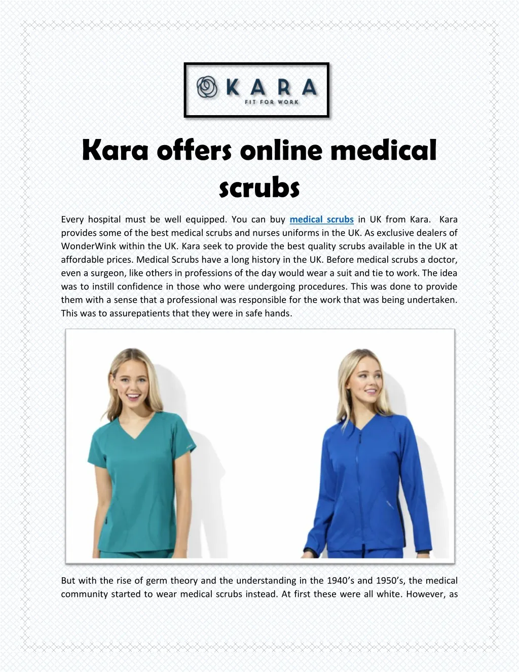 kara offers online medical scrubs