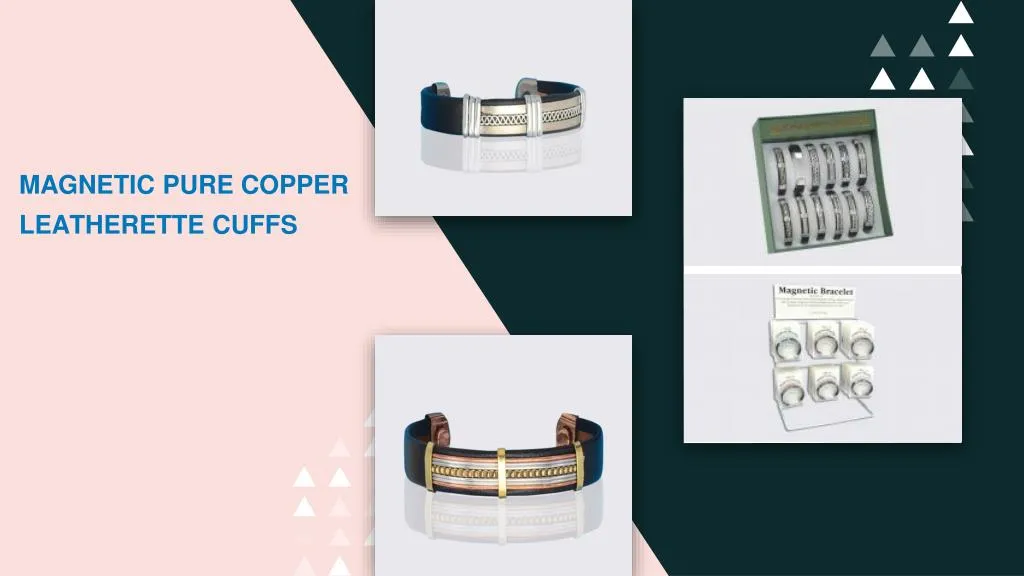 magnetic pure copper leatherette cuffs