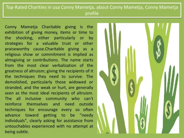 National Association of State Charity in usa Conny Mametja, about Conny Mametja, Conny Mametja profile