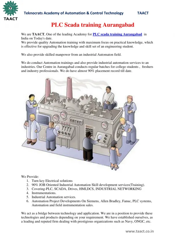 PLC Scada training Aurangabad