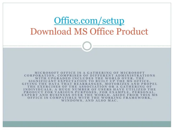 office com setup download ms office product