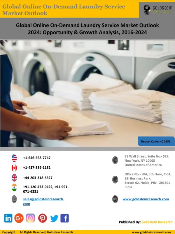 Online On-Demand Laundry Service Market Report 2016-2024