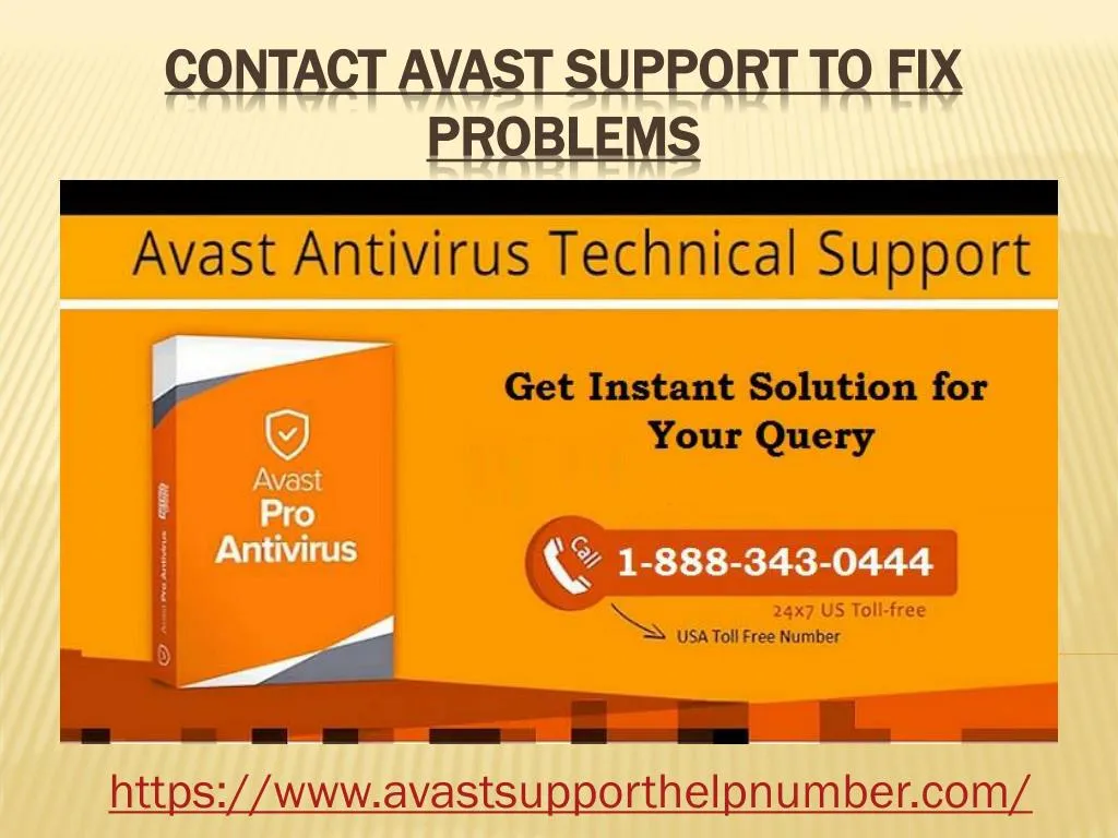 contact avast support to fix problems
