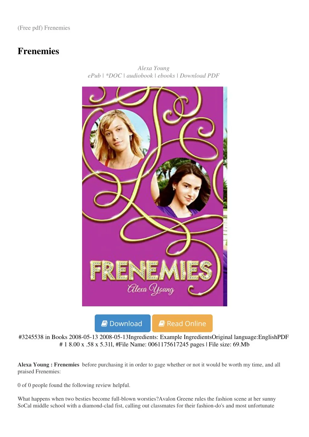 free pdf frenemies