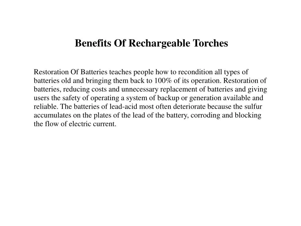 benefits of rechargeable torches