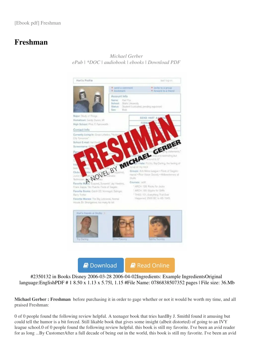 ebook pdf freshman
