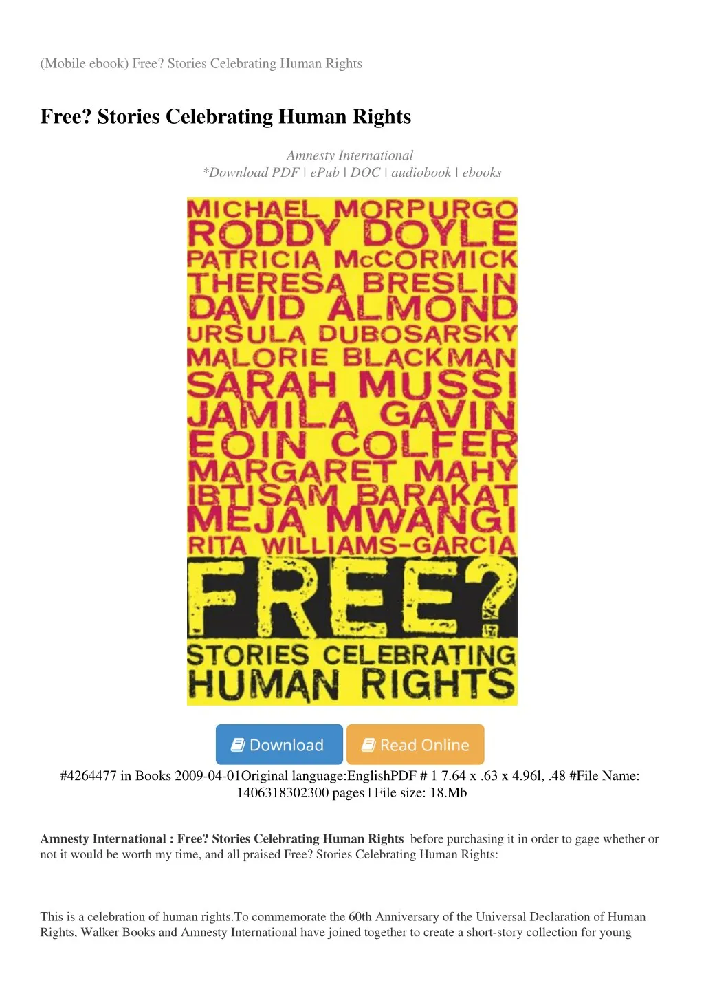 mobile ebook free stories celebrating human rights