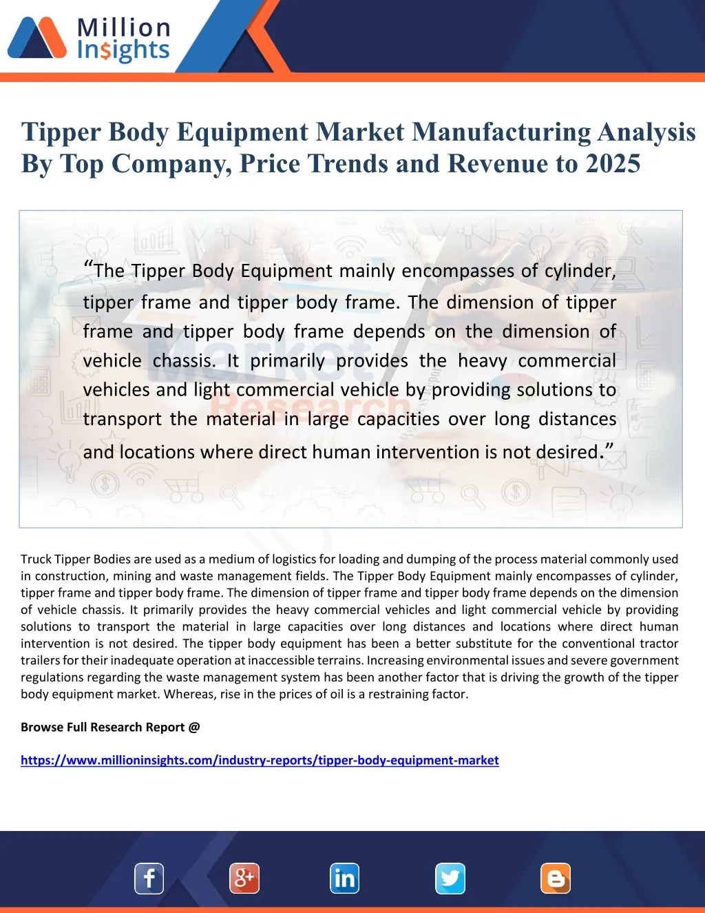tipper body equipment market manufacturing