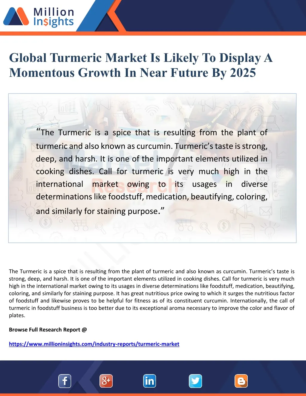global turmeric market is likely to display