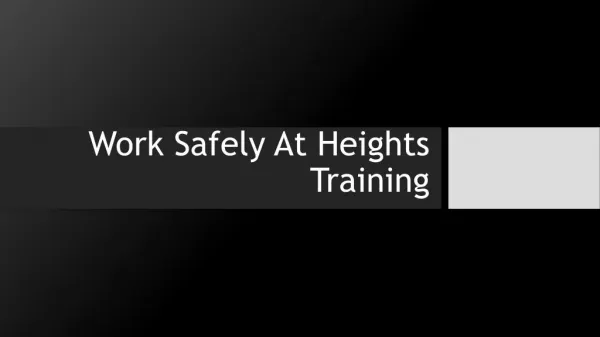 Work Safely At Heights Training