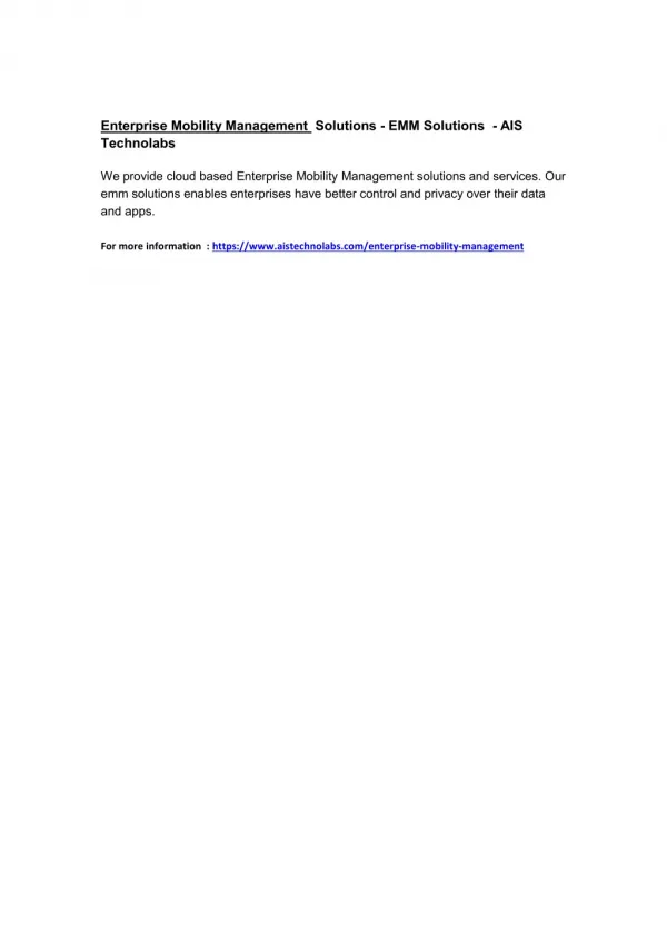 enterprise mobility management solutions