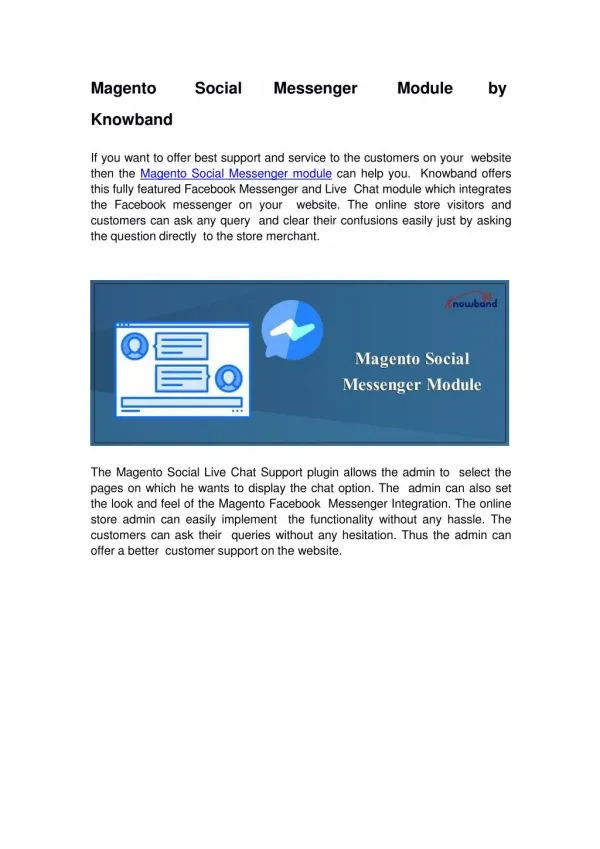 Magento Social Messenger Module by Knowband