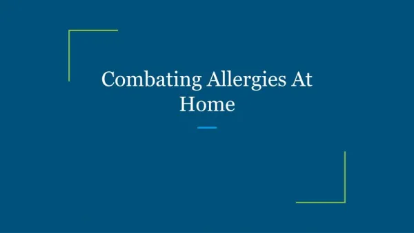 Combating Allergies At Home