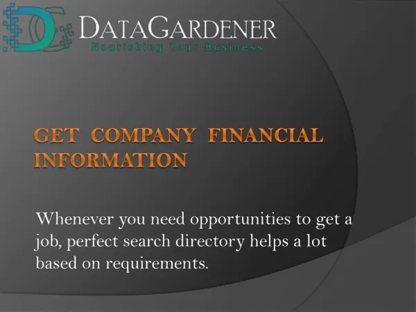Company Financial Record Check by DataGardener