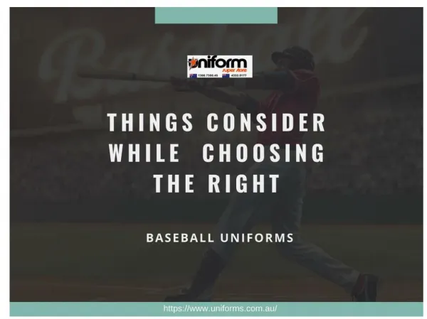 Things To Consider While Choosing The Right Baseball Uniforms