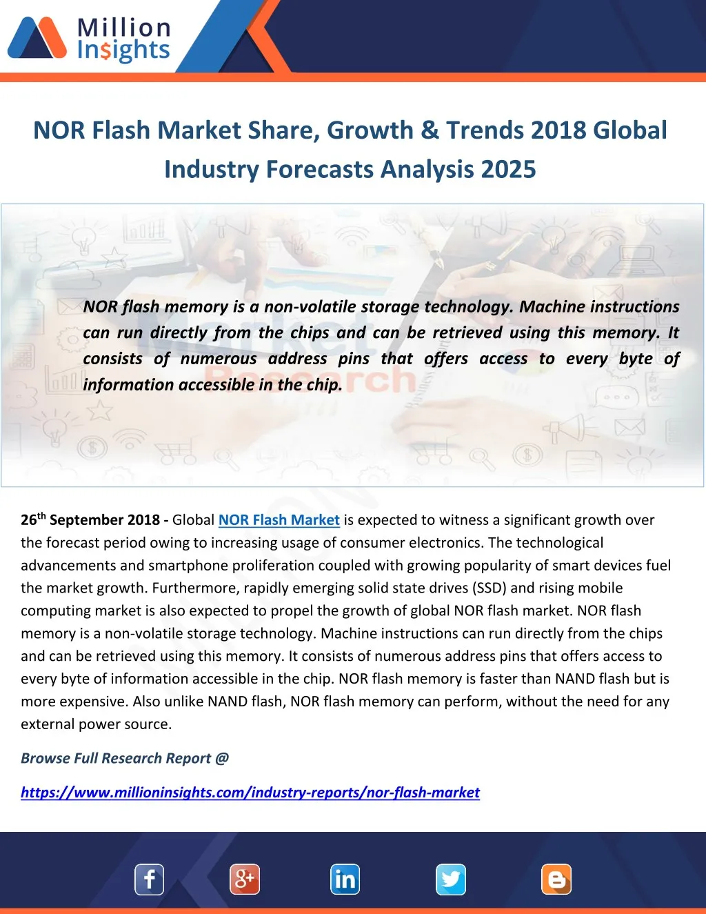 nor flash market share growth trends 2018 global
