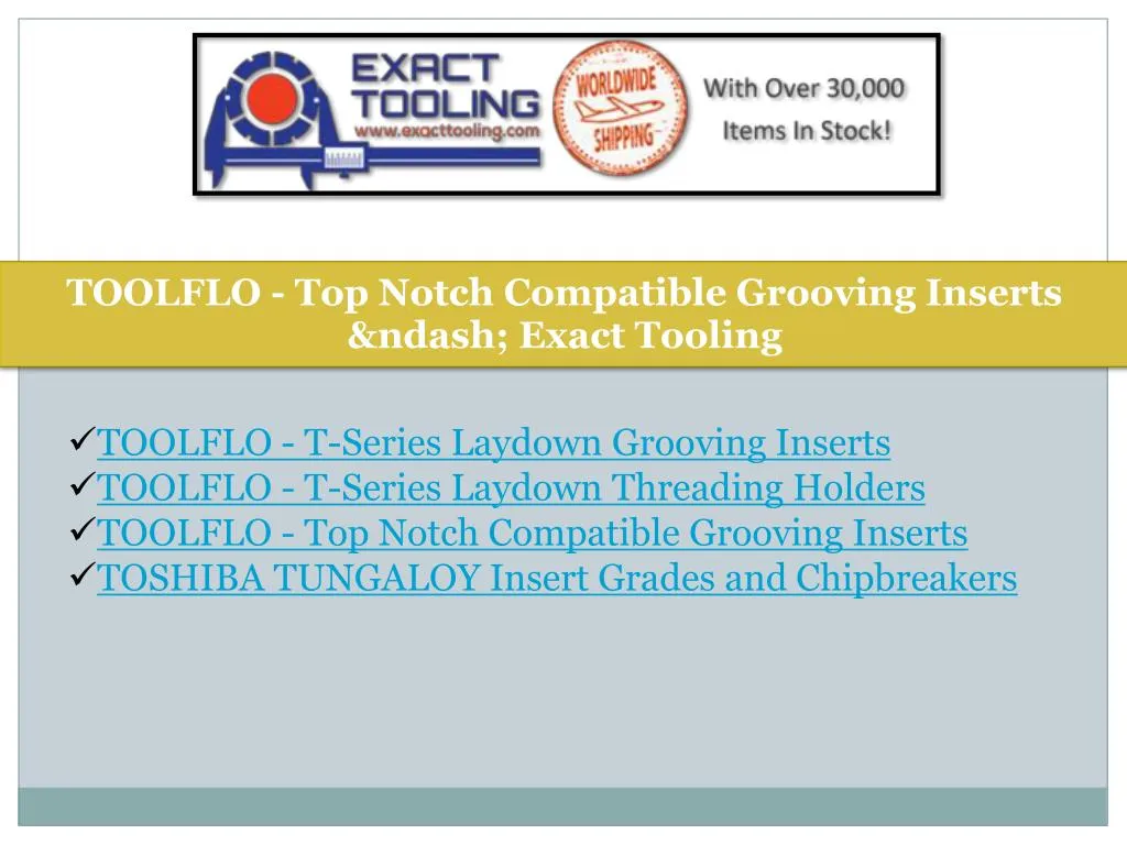 toolflo top notch compatible grooving inserts