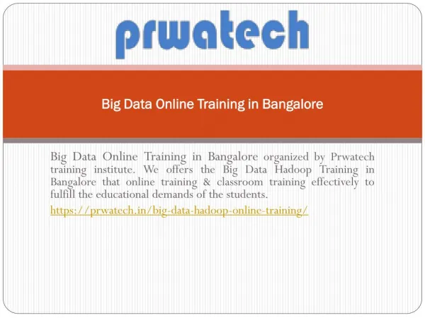 Big Data Online Training in Bangalore