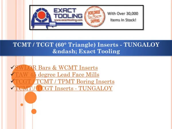 TCMT / TCGT Inserts - TUNGALOY