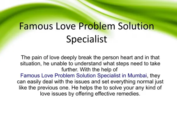 Famous love problem solution specialist in mumbai