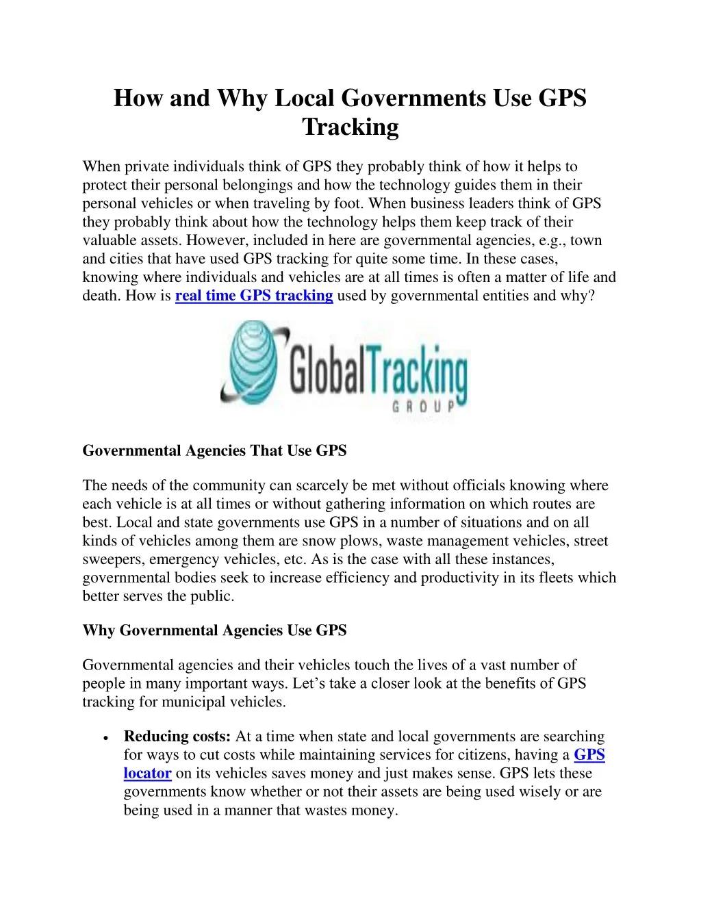 how and why local governments use gps tracking