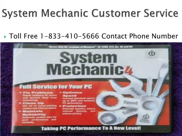 1-833-410-5666 System Mechanic Customer Service Phone Number