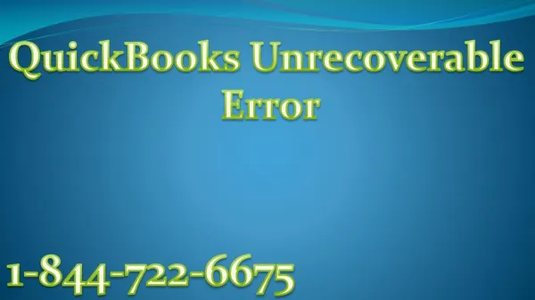 Fix QuickBooks Unrecoverable Error