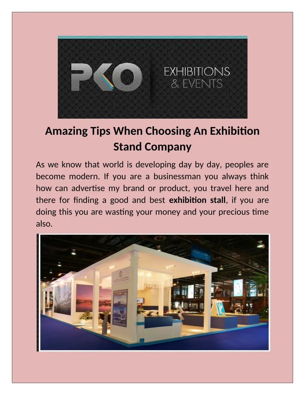 amazing tips when choosing an exhibition stand