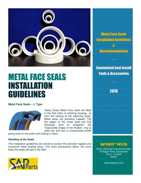 METAL FACE SEALS INSTALLATION GUIDELINES