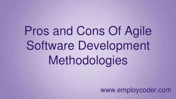Pros and Cons Of Agile Software Development Methodologies