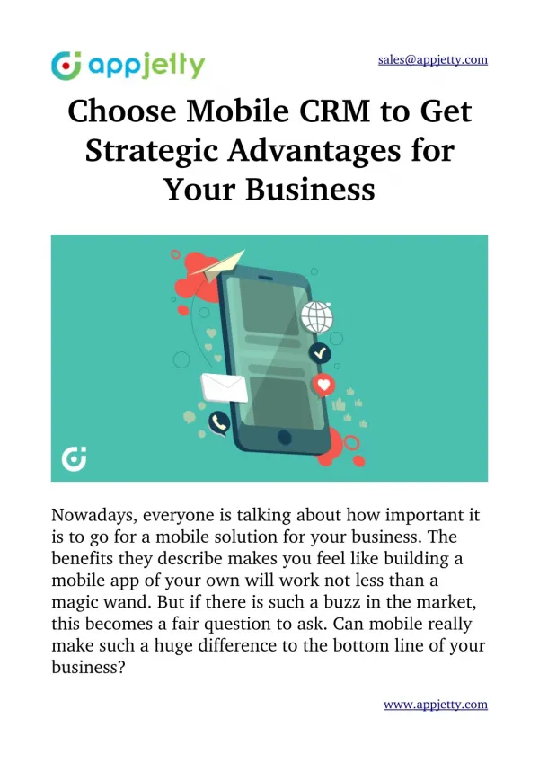 Choose Mobile CRM to Get Strategic Advantages for Your Business