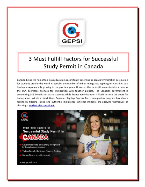 Most Important Factors to Ensure Your Study Permit