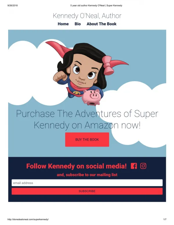 5 year old author Kennedy O'Neal | Super Kennedy