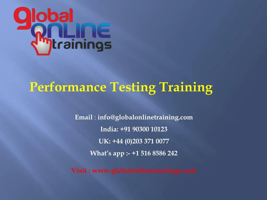 performance testing t raining