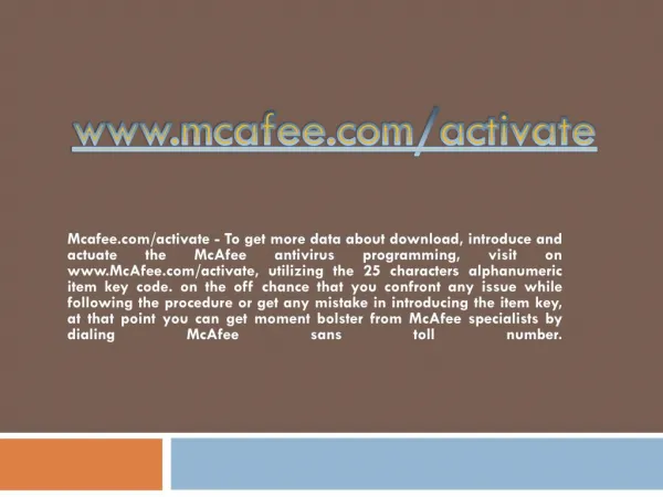 www mcafee com activate