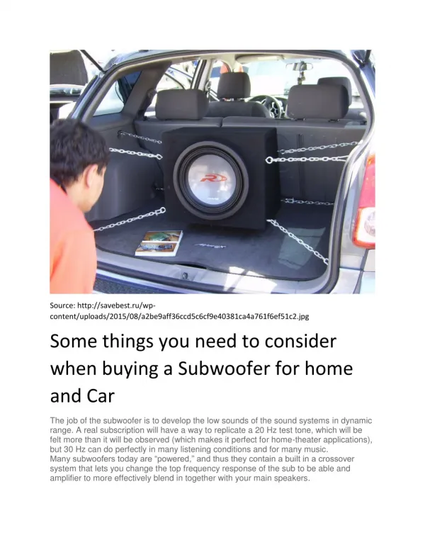 What to look when choosing best subwoofer for home and car