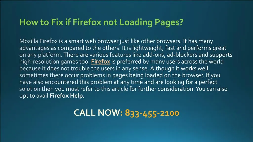 how to fix if firefox not loading pages mozilla