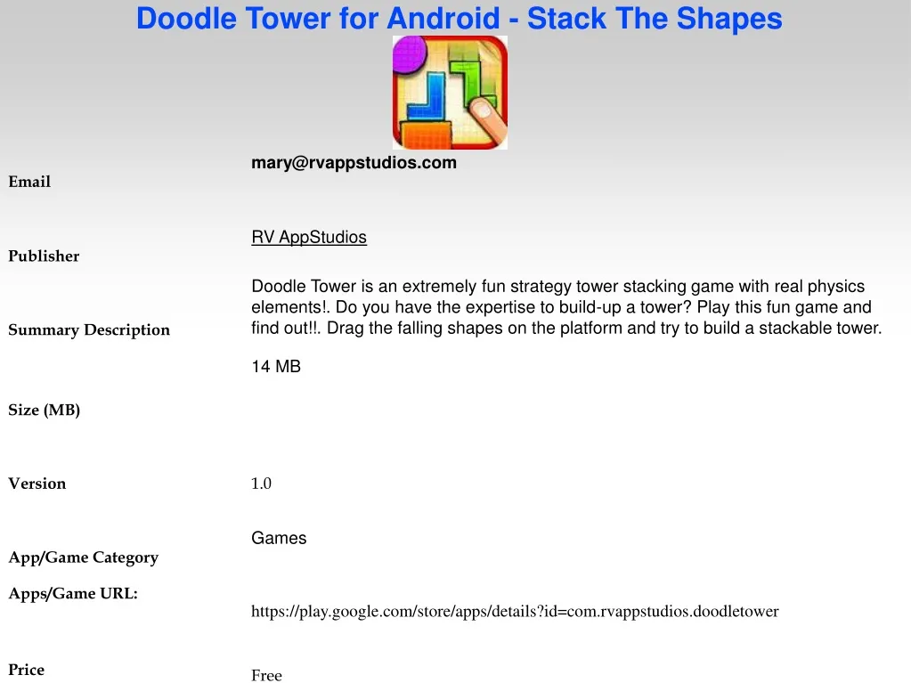 doodle tower for android stack the shapes