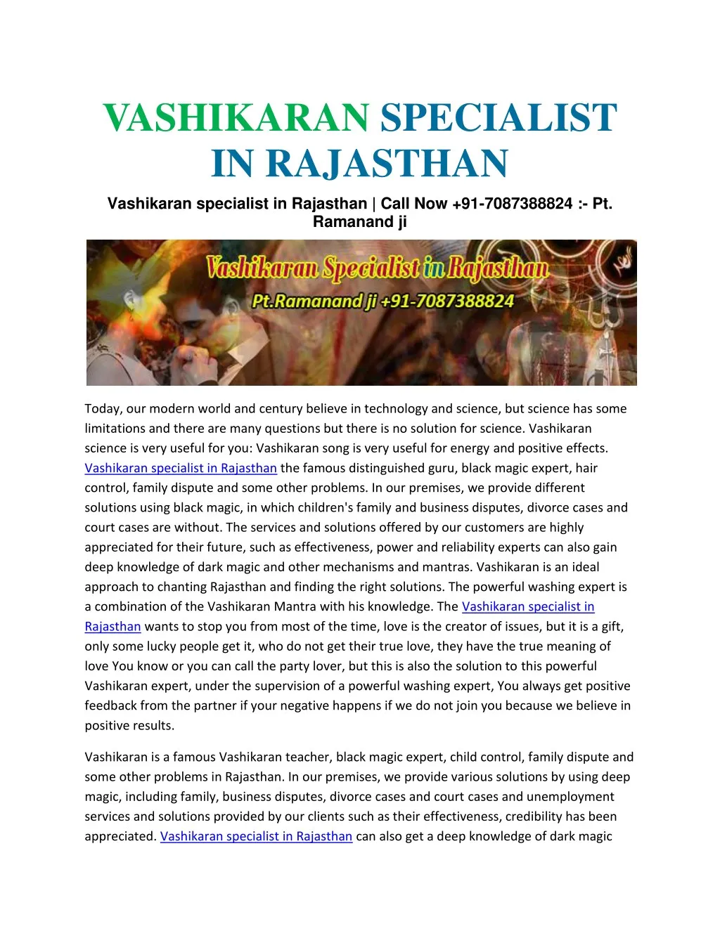 vashikaran specialist in rajasthan