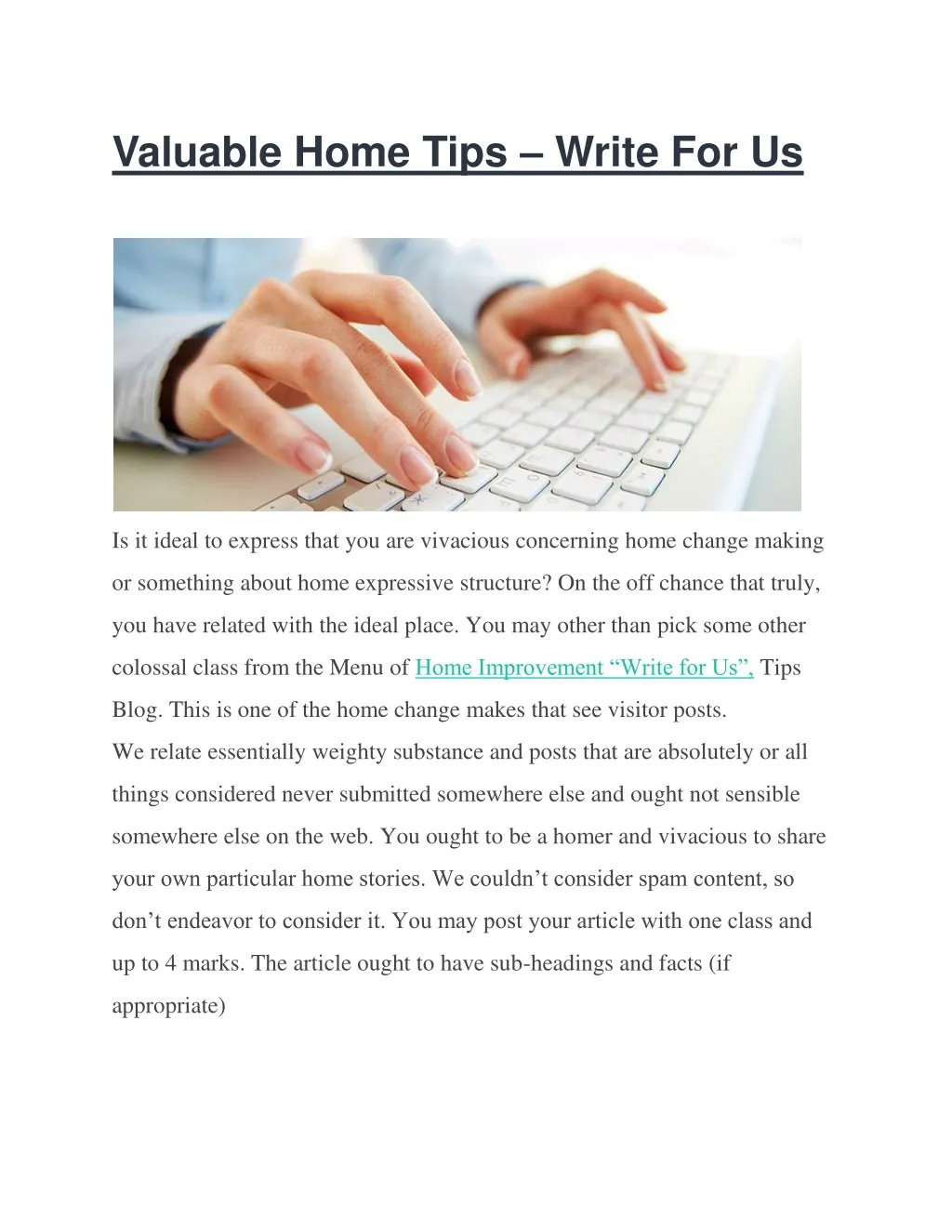 valuable home tips write for us