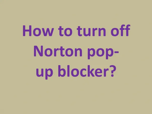 How to turn off Norton pop-up blocker?