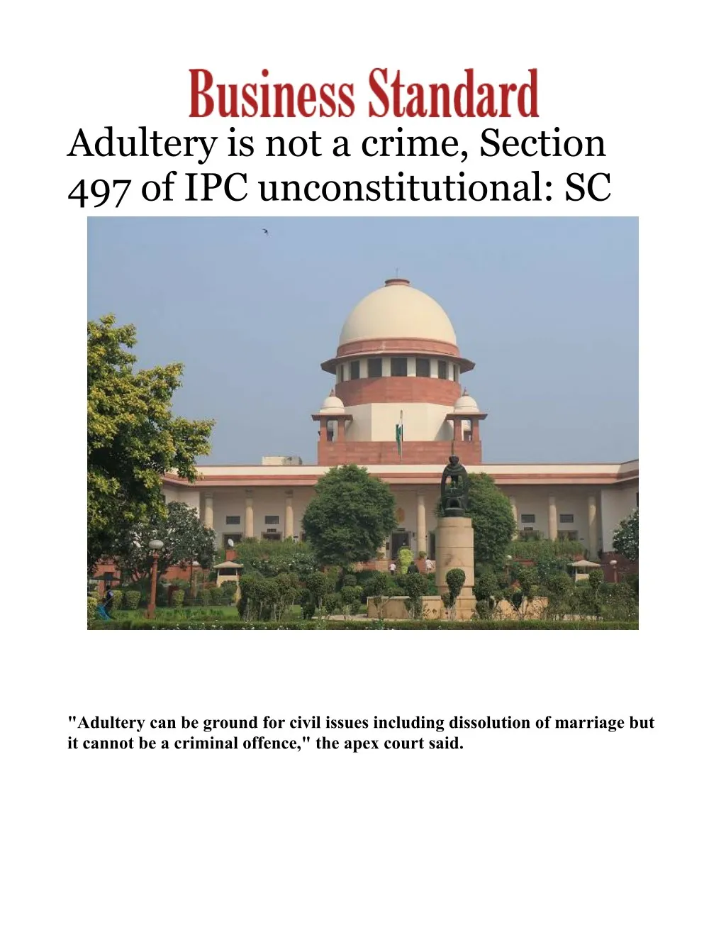 adultery is not a crime section
