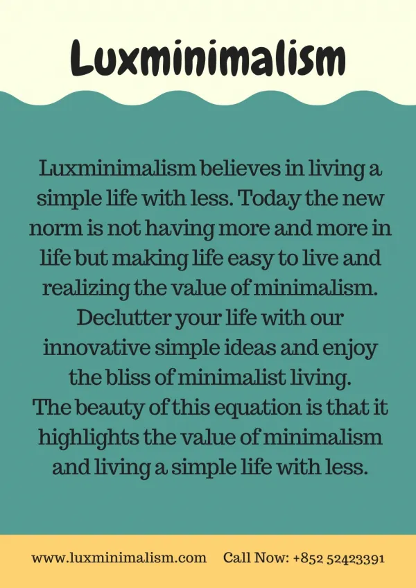 Minimalist living lifestyle