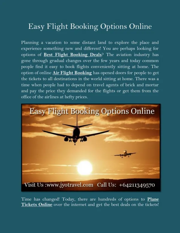 Easy Flight Booking Options Online