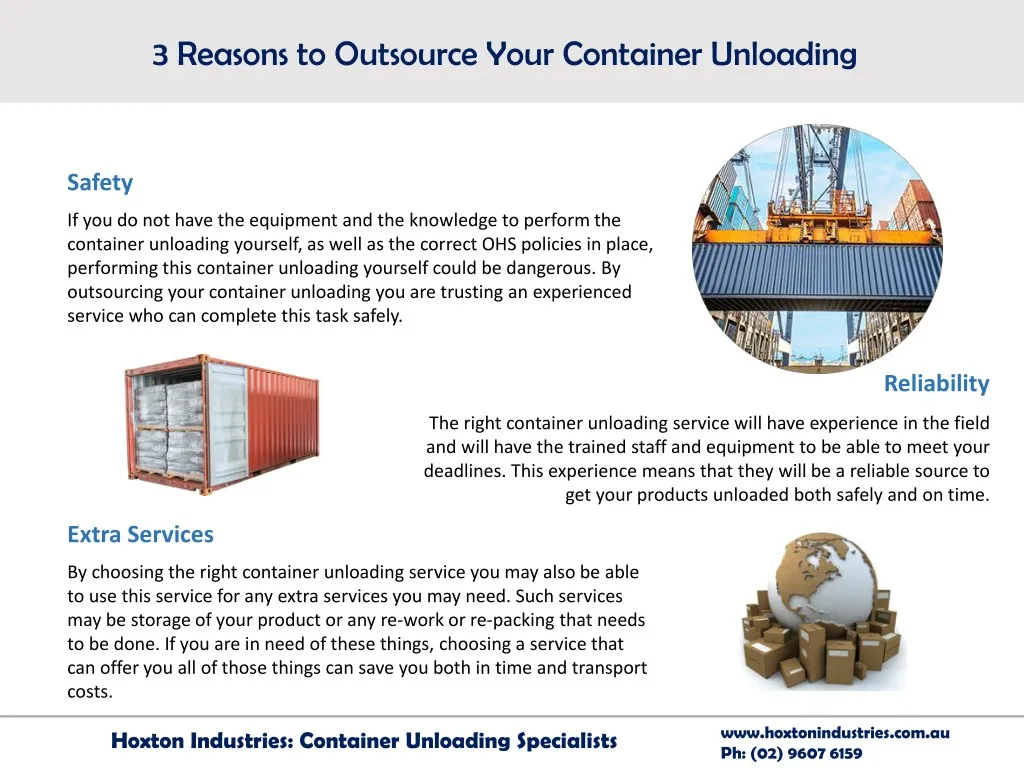 3 reasons to outsource your container unloading