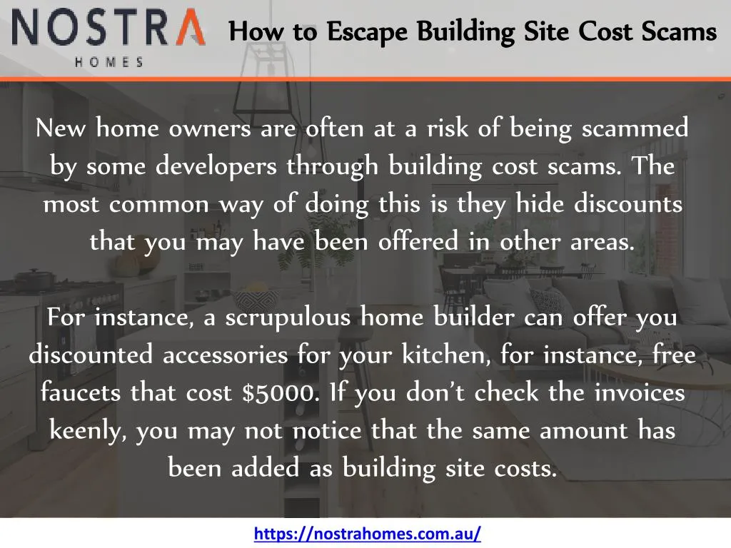 how to escape building site cost scams